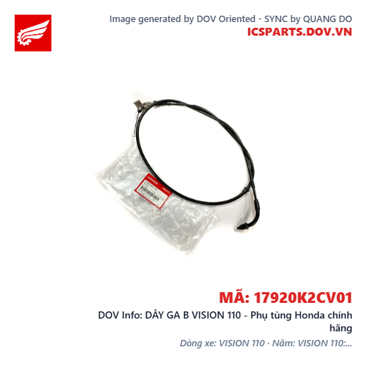 DÂY GA B VISION 110 - Phụ tùng Honda chính hãng