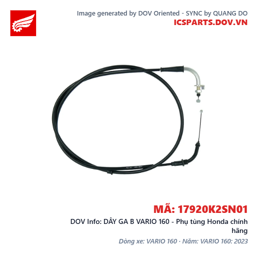 DÂY GA B VARIO 160 - Phụ tùng Honda chính hãng