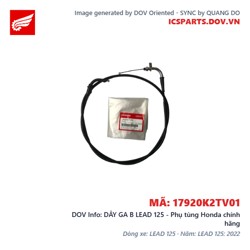 DÂY GA B LEAD 125 - Phụ tùng Honda chính hãng
