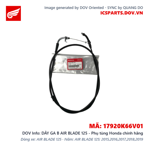 DÂY GA B AIR BLADE 125 - Phụ tùng Honda chính hãng