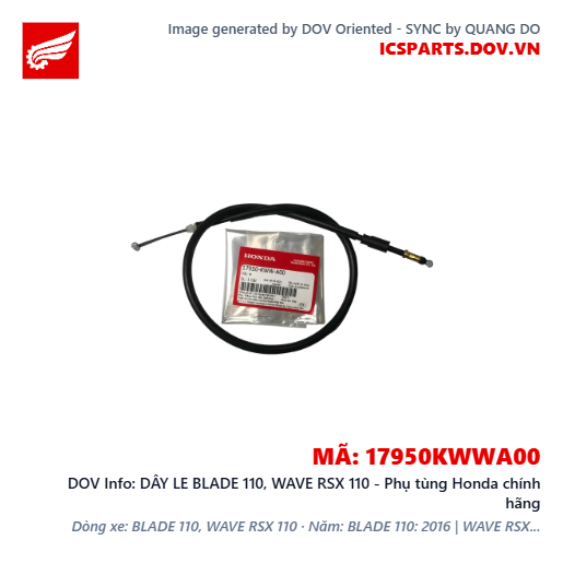 DÂY LE BLADE 110, WAVE RSX 110 - Phụ tùng Honda chính hãng