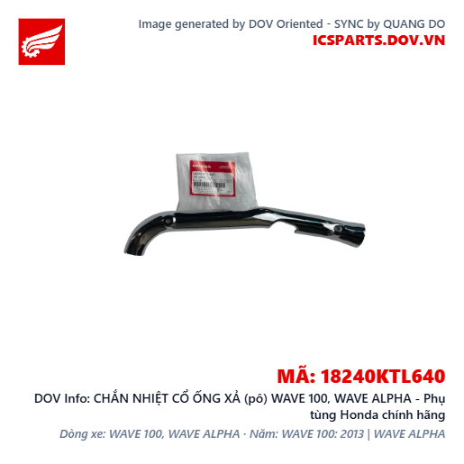 CHẮN NHIỆT CỔ ỐNG XẢ (pô) WAVE 100, WAVE ALPHA - Phụ tùng Honda chính hãng