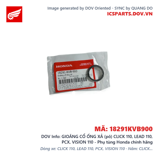 GIOĂNG CỔ ỐNG XẢ (pô) CLICK 110, LEAD 110, PCX, VISION 110 - Phụ tùng Honda chính hãng