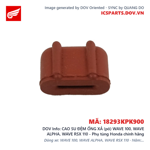 CAO SU ĐỆM ỐNG XẢ (pô) WAVE 100, WAVE ALPHA, WAVE RSX 110 - Phụ tùng Honda chính hãng