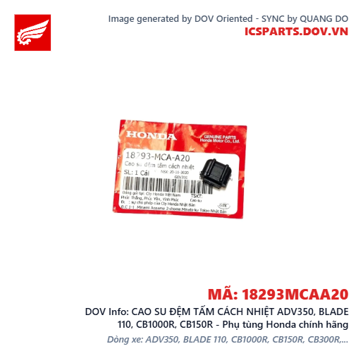 CAO SU ĐỆM TẤM CÁCH NHIỆT ADV350, BLADE 110, CB1000R, CB150R - Phụ tùng Honda chính hãng