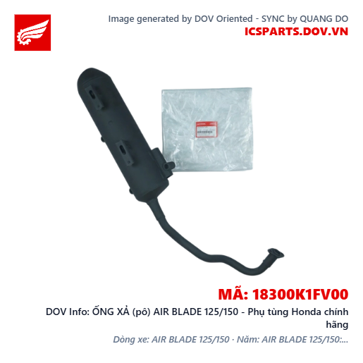 ỐNG XẢ (pô) AIR BLADE 125/150 - Phụ tùng Honda chính hãng
