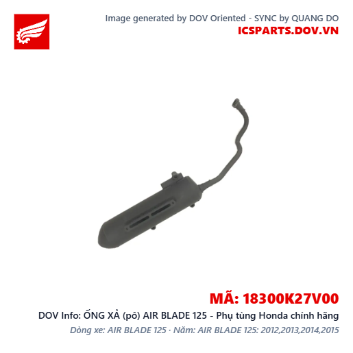 ỐNG XẢ (pô) AIR BLADE 125 - Phụ tùng Honda chính hãng