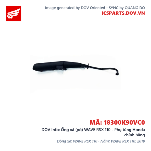 Ống xả (pô) WAVE RSX 110 - Phụ tùng Honda chính hãng