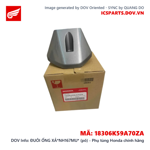 ĐUÔI ỐNG XẢ*NH167MU* (pô) - Phụ tùng Honda chính hãng