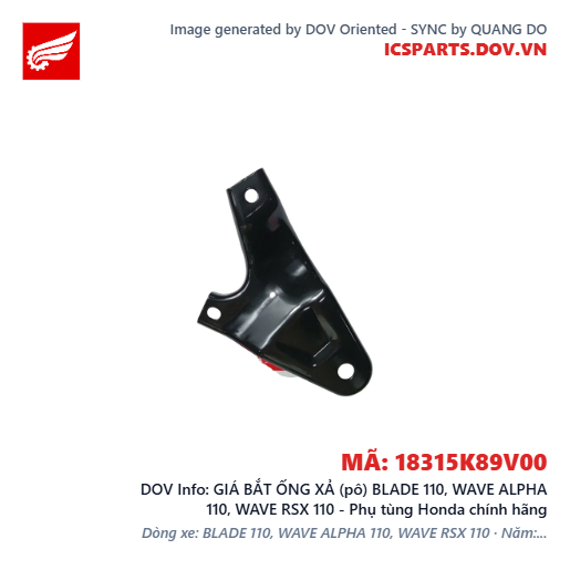 GIÁ BẮT ỐNG XẢ (pô) BLADE 110, WAVE ALPHA 110, WAVE RSX 110 - Phụ tùng Honda chính hãng
