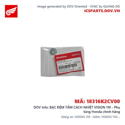 BẠC ĐỆM TẤM CÁCH NHIỆT VISION 110 - Phụ tùng Honda chính hãng