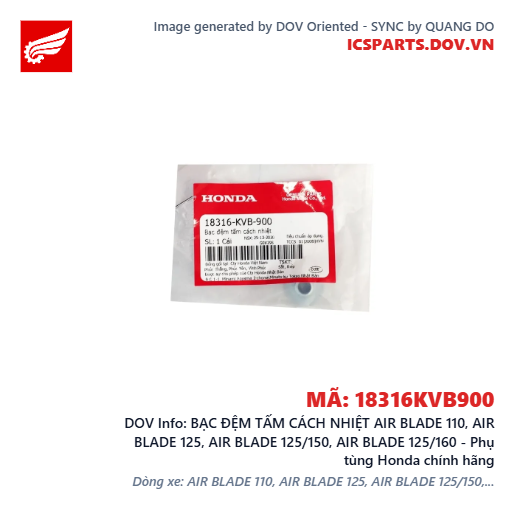 BẠC ĐỆM TẤM CÁCH NHIỆT AIR BLADE 110, AIR BLADE 125, AIR BLADE 125/150, AIR BLADE 125/160 - Phụ tùng Honda chính hãng