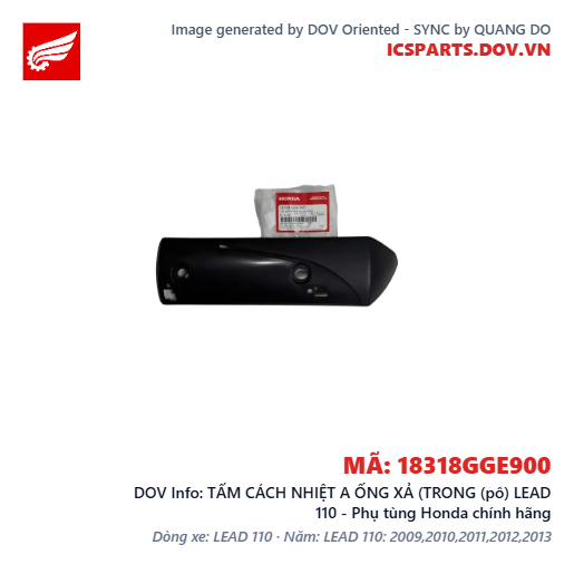 TẤM CÁCH NHIỆT A ỐNG XẢ (TRONG (pô) LEAD 110 - Phụ tùng Honda chính hãng