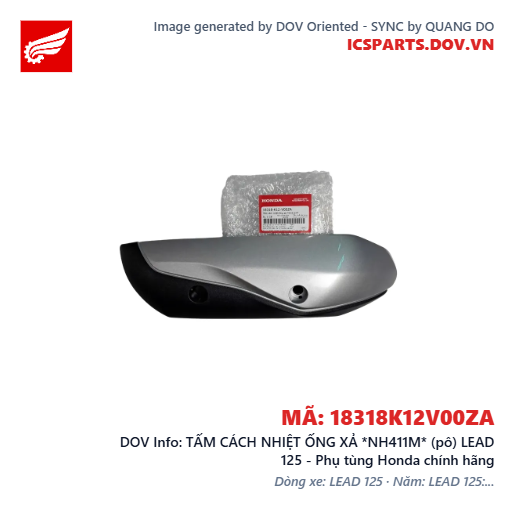 TẤM CÁCH NHIỆT ỐNG XẢ *NH411M* (pô) LEAD 125 - Phụ tùng Honda chính hãng
