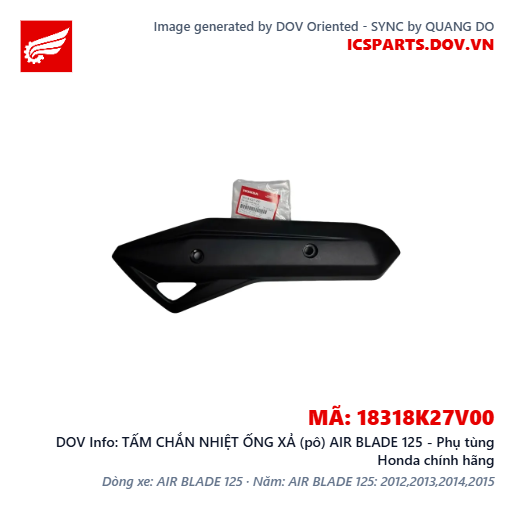 TẤM CHẮN NHIỆT ỐNG XẢ (pô) AIR BLADE 125 - Phụ tùng Honda chính hãng