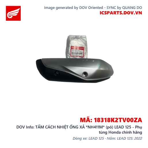 TẤM CÁCH NHIỆT ỐNG XẢ *NH411M* (pô) LEAD 125 - Phụ tùng Honda chính hãng