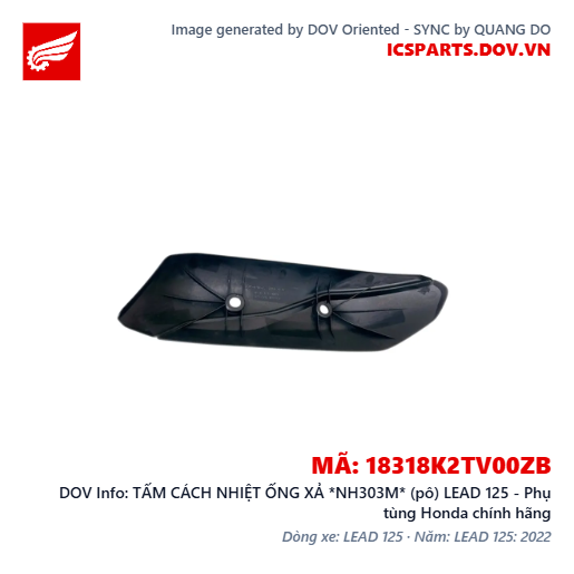 TẤM CÁCH NHIỆT ỐNG XẢ *NH303M* (pô) LEAD 125 - Phụ tùng Honda chính hãng