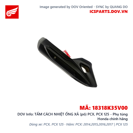 TẤM CÁCH NHIỆT ỐNG XẢ (pô) PCX, PCX 125 - Phụ tùng Honda chính hãng