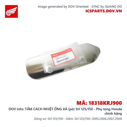 TẤM CÁCH NHIỆT ỐNG XẢ (pô) SH 125/150 - Phụ tùng Honda chính hãng