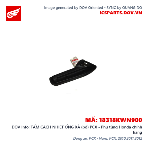 TẤM CÁCH NHIỆT ỐNG XẢ (pô) PCX - Phụ tùng Honda chính hãng