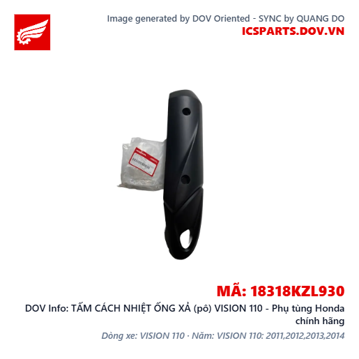 TẤM CÁCH NHIỆT ỐNG XẢ (pô) VISION 110 - Phụ tùng Honda chính hãng