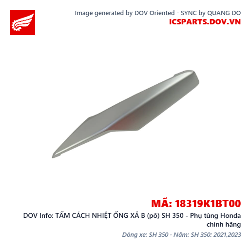 TẤM CÁCH NHIỆT ỐNG XẢ B (pô) SH 350 - Phụ tùng Honda chính hãng