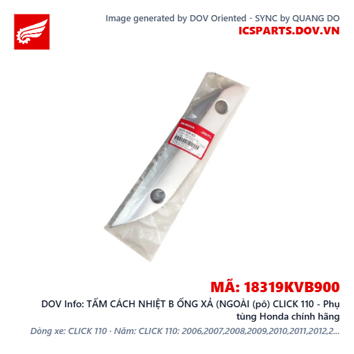 TẤM CÁCH NHIỆT B ỐNG XẢ (NGOÀI (pô) CLICK 110 - Phụ tùng Honda chính hãng