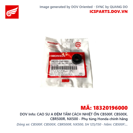 CAO SU A ĐỆM TẤM CÁCH NHIỆT ỐN CB500F, CB500X, CBR500R, NX500 - Phụ tùng Honda chính hãng