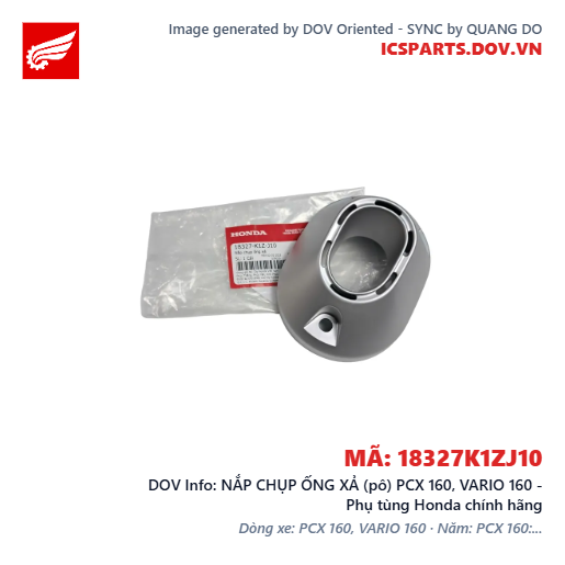 NẮP CHỤP ỐNG XẢ (pô) PCX 160, VARIO 160 - Phụ tùng Honda chính hãng