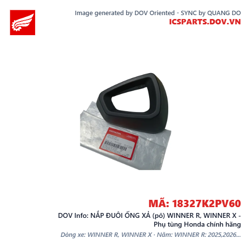 NẮP ĐUÔI ỐNG XẢ (pô) WINNER R, WINNER X - Phụ tùng Honda chính hãng
