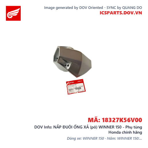 NẮP ĐUÔI ỐNG XẢ (pô) WINNER 150 - Phụ tùng Honda chính hãng