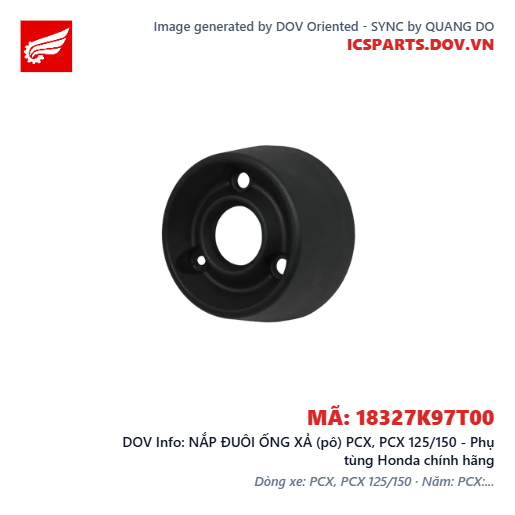 NẮP ĐUÔI ỐNG XẢ (pô) PCX, PCX 125/150 - Phụ tùng Honda chính hãng