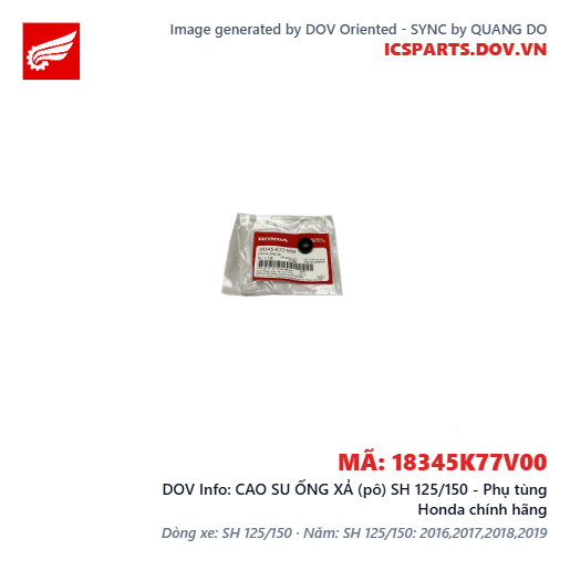 CAO SU ỐNG XẢ (pô) SH 125/150 - Phụ tùng Honda chính hãng