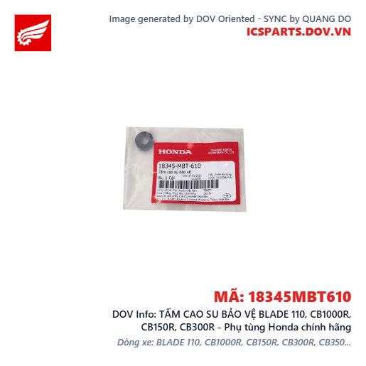 TẤM CAO SU BẢO VỆ BLADE 110, CB1000R, CB150R, CB300R - Phụ tùng Honda chính hãng