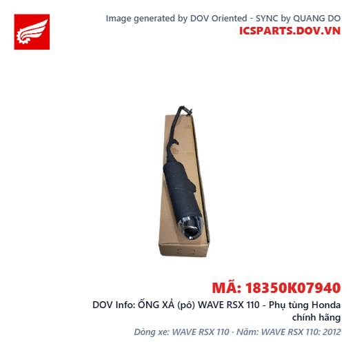 ỐNG XẢ (pô) WAVE RSX 110 - Phụ tùng Honda chính hãng