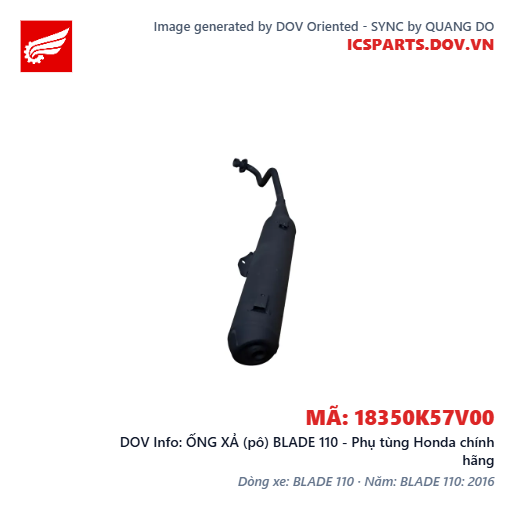 ỐNG XẢ (pô) BLADE 110 - Phụ tùng Honda chính hãng