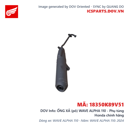 ỐNG XẢ (pô) WAVE ALPHA 110 - Phụ tùng Honda chính hãng