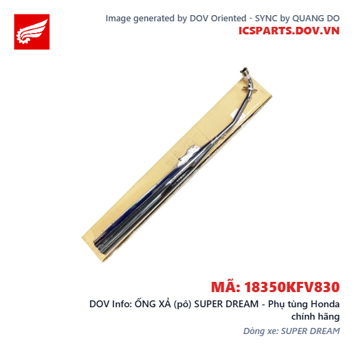 ỐNG XẢ (pô) SUPER DREAM - Phụ tùng Honda chính hãng