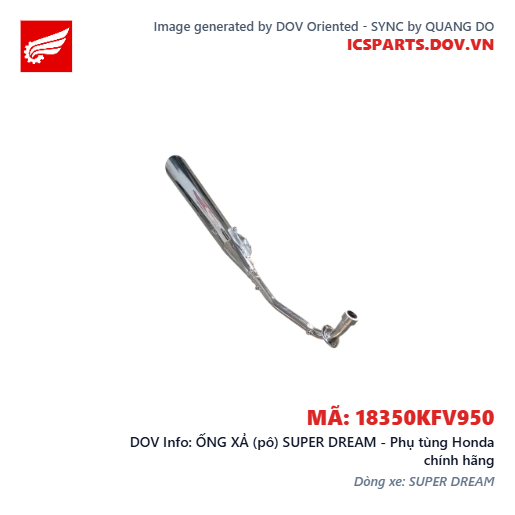 ỐNG XẢ (pô) SUPER DREAM - Phụ tùng Honda chính hãng