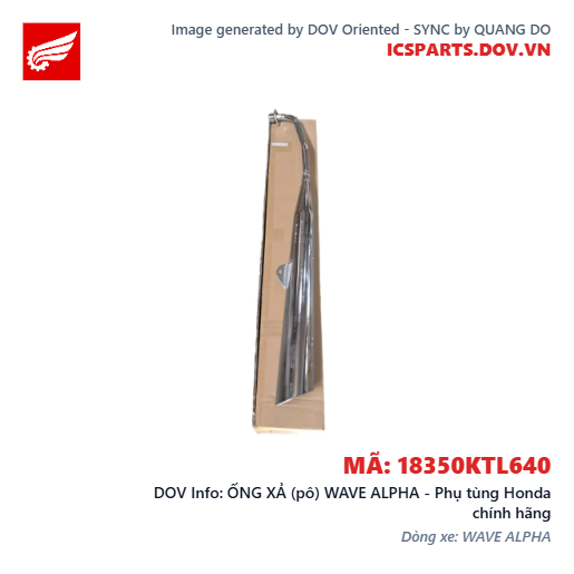 ỐNG XẢ (pô) WAVE ALPHA - Phụ tùng Honda chính hãng