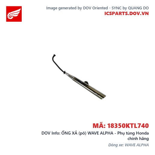 ỐNG XẢ (pô) WAVE ALPHA - Phụ tùng Honda chính hãng