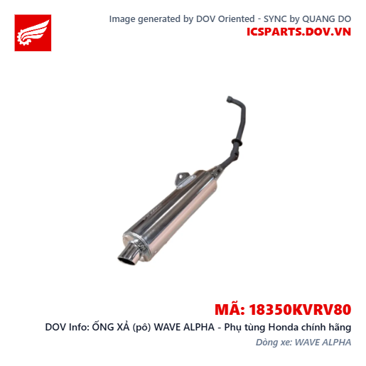 ỐNG XẢ (pô) WAVE ALPHA - Phụ tùng Honda chính hãng
