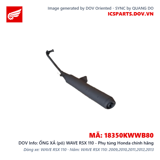 ỐNG XẢ (pô) WAVE RSX 110 - Phụ tùng Honda chính hãng