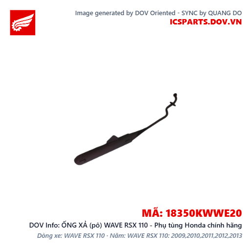 ỐNG XẢ (pô) WAVE RSX 110 - Phụ tùng Honda chính hãng