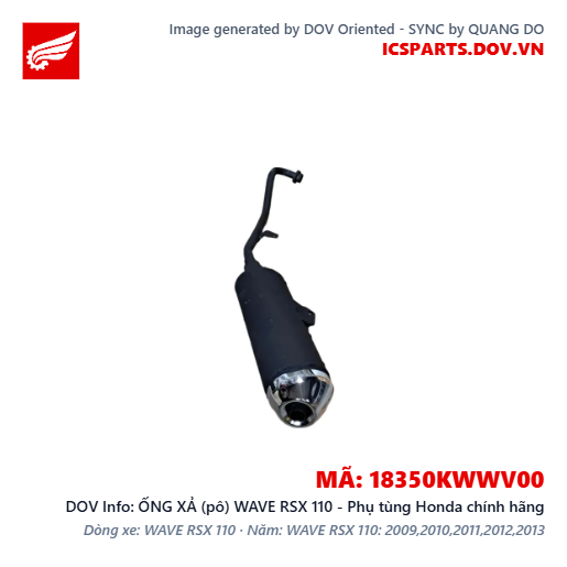 ỐNG XẢ (pô) WAVE RSX 110 - Phụ tùng Honda chính hãng