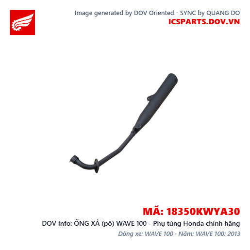 ỐNG XẢ (pô) WAVE 100 - Phụ tùng Honda chính hãng