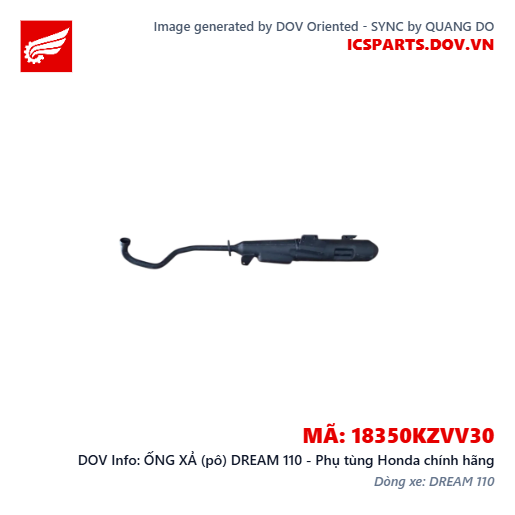 ỐNG XẢ (pô) DREAM 110 - Phụ tùng Honda chính hãng