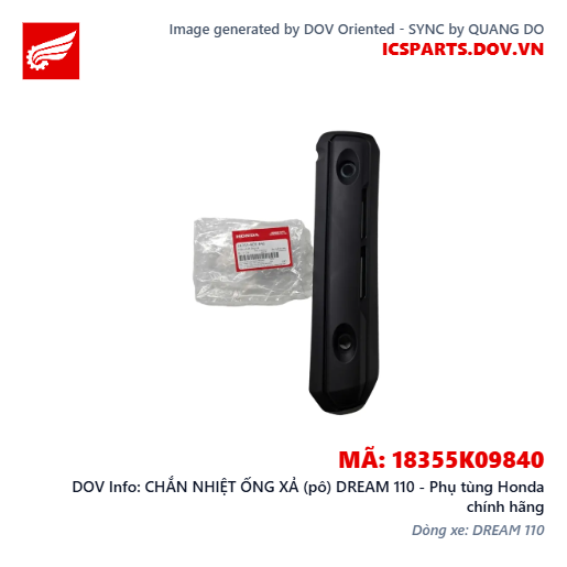 CHẮN NHIỆT ỐNG XẢ (pô) DREAM 110 - Phụ tùng Honda chính hãng