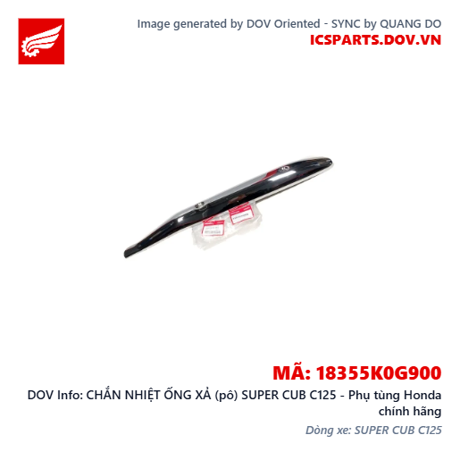 CHẮN NHIỆT ỐNG XẢ (pô) SUPER CUB C125 - Phụ tùng Honda chính hãng