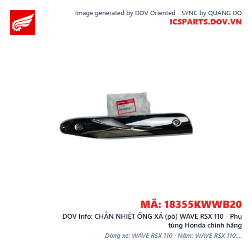 CHẮN NHIỆT ỐNG XẢ (pô) WAVE RSX 110 - Phụ tùng Honda chính hãng